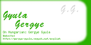 gyula gergye business card